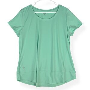 Zelos Activewear Top Womens XL Mint Green Short Sleeve Poly Blend Mesh Hem